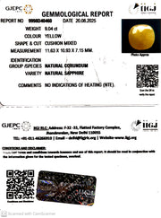 9.04/CT Natural Yellow Sapphire With Govt Lab Certificate (2331)